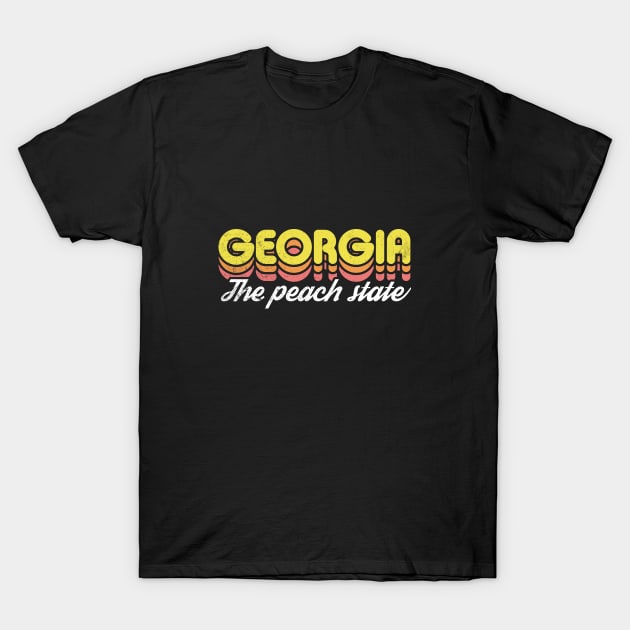 Retro Georgia The Peach State T-Shirt by rojakdesigns